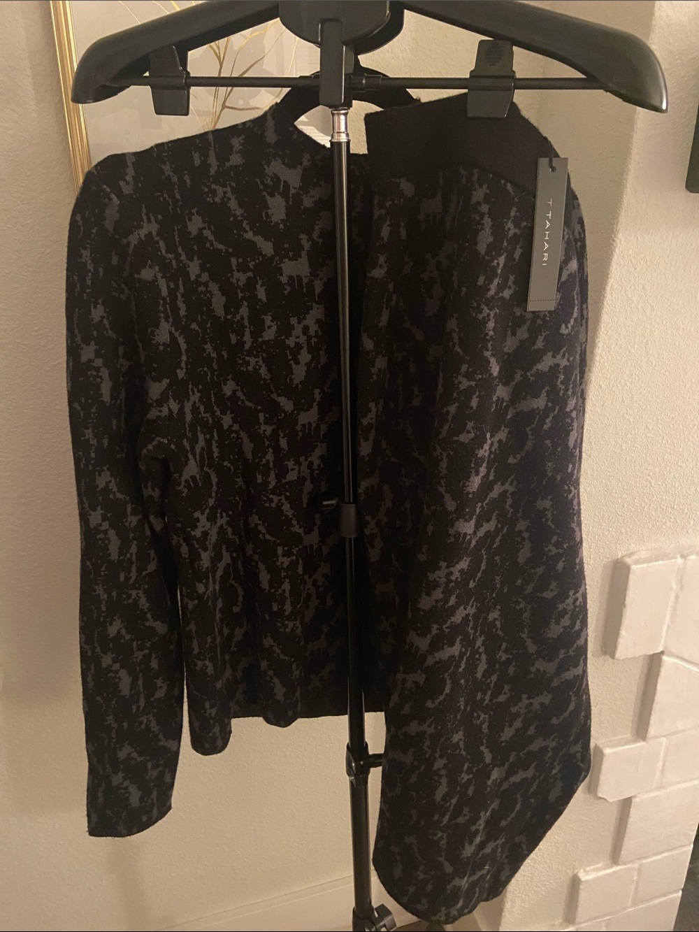 Tahari Black and olive skirt and sweater set